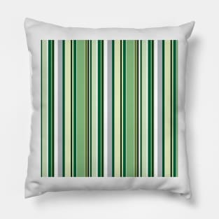 Vertical stripes in green color harmony Pillow