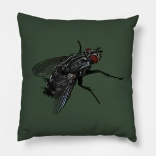 Pretty Giant Fly Novelty Artwork for Insect Lovers Pillow