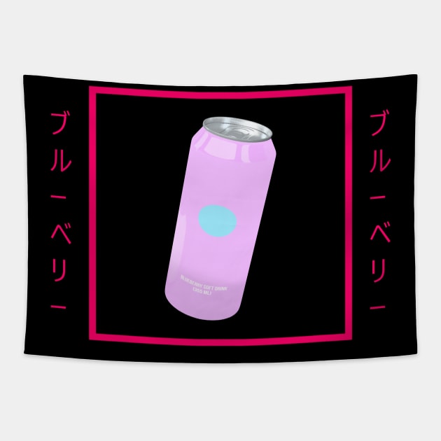 Blueberry Soda Fun Soft Drink Vaporwave Aesthetic Tapestry by at85productions