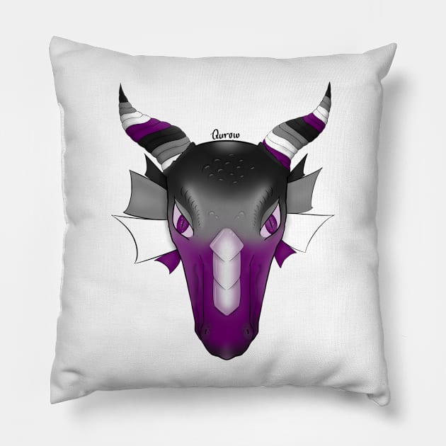 Asexual Pride Flag Dragon - 2018 Pillow by Qur0w