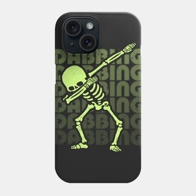 Dabbing Skeleton Type Glow Effect Phone Case by vo_maria