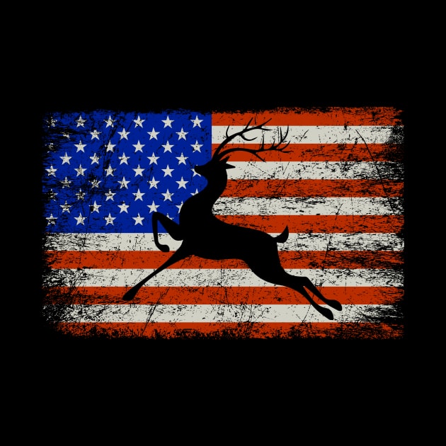 Deer Hunting American Flag by Quotes NK Tees