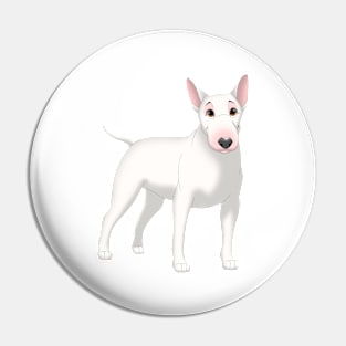 White Bull Terrier Dog Pin
