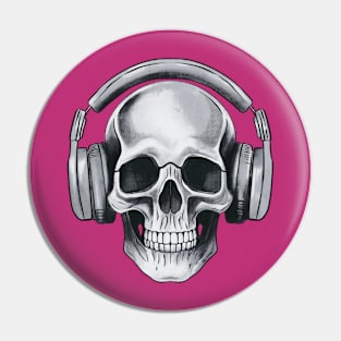 Human skull dj music Pin