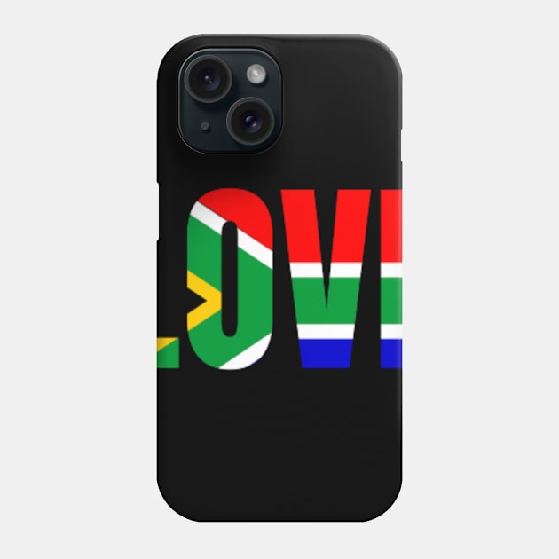 South Africa Love Flag Phone Case by fansinn