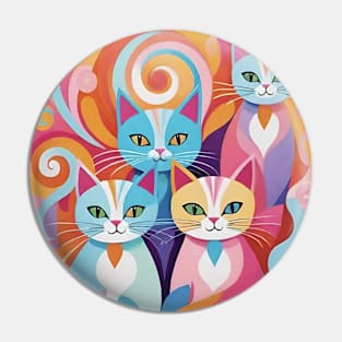 Abstract Cat Symphony: A Melody of Colors Pin