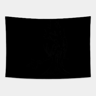 Undine (Empress of the Abyss) minimal silhouette white Tapestry