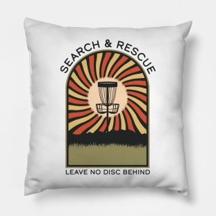 Search & Rescue Leave No Disc Behind | Disc Golf Vintage Retro Arch Mountains Pillow