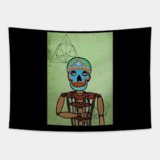 PuppetMask NFT with MexicanEye Color and PaintedSkin Color Tapestry