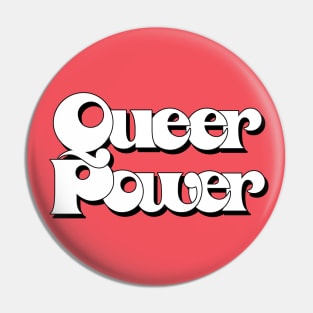 Queer Power / Original Retro Typography Design Pin