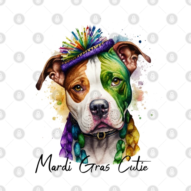 Mardi Gras Cutie Pit bull by Trinket Trickster