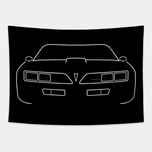 Pontiac Firebird 1977 classic car outline graphic (white) Tapestry