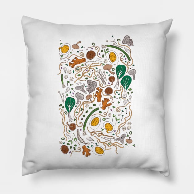 Ramen Night Pillow by Jacqueline Hurd