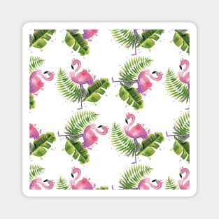 Colorful Pink Flamingos Pattern Magnet