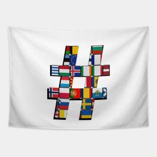 Hashtag Flag - Many Flags - Design One Tapestry