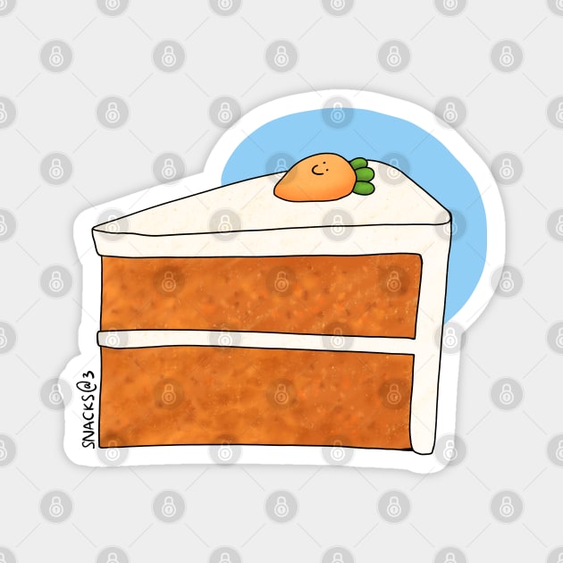 A slice of carrot cake Magnet by Snacks At 3