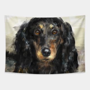 A Beautiful Artistic Painting of a Dachshund Tapestry