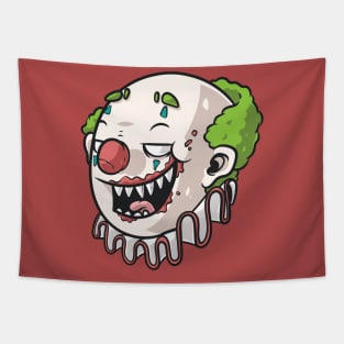 Creepy Clown Head Cartoon Tapestry