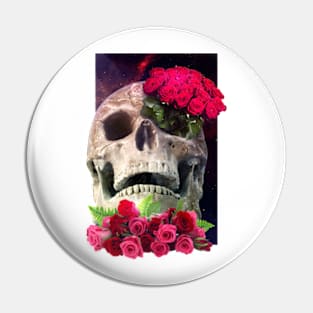 Skull and roses Pin