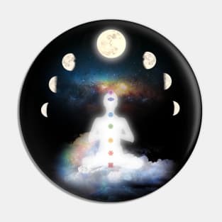 Lunar Moon Phases Transcending Chakra Meditation Pin