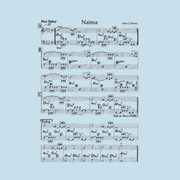 naima music t shirt teepublic naima sheet music