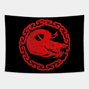 A Red Dragon In Clouds Tapestry