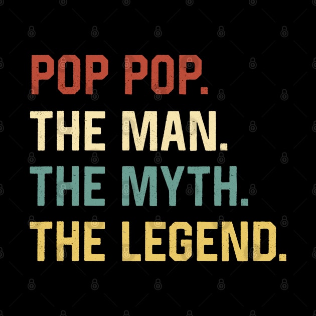 Fathers Day Shirt The Man Myth Legend Pop Pop Papa Gift by Marang