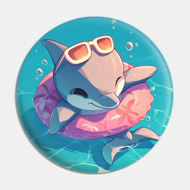 cute dolphin Pin by Stephanie Francoeur Art