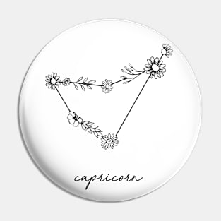 Capricorn Zodiac Wildflower Constellation Pin