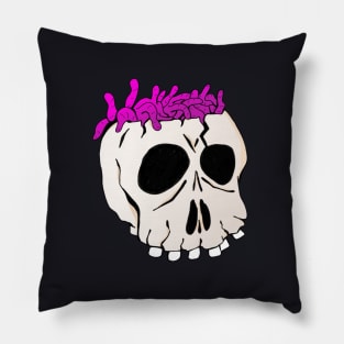 Skull with Worms Pillow