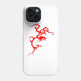 Minimalistic Japanese Tribal Style Dragon In Red Phone Case