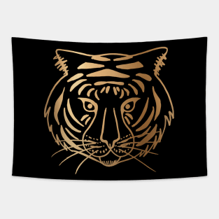 Gold and Black Tiger Tapestry