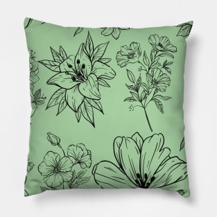 Black and White flower pattern Pillow