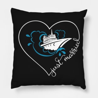 Just married Cruise Ship Honeymoon Couple Matching Gift Pillow