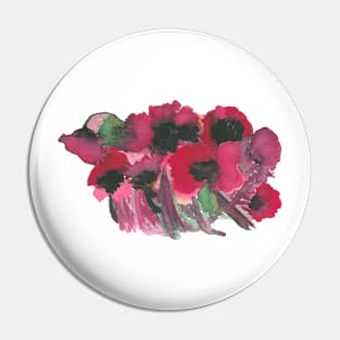 Abstract Flowers Watercolor Painting Pin