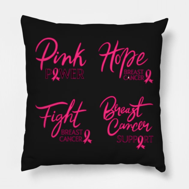 In October We Wear Pink Breast Cancer Awareness Survivor Pillow by Goods-by-Jojo