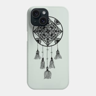 Black dreamcatcher over cream Phone Case