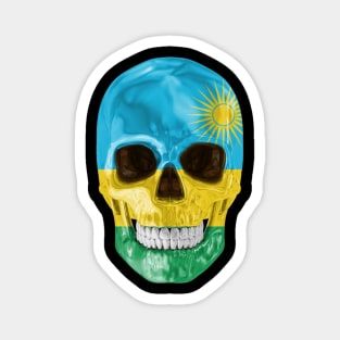 Rwanda Flag Skull - Gift for Rwandan With Roots From Rwanda Magnet