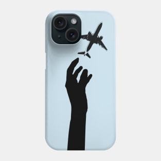 Hand rising for an aeroplane minimalist Phone Case