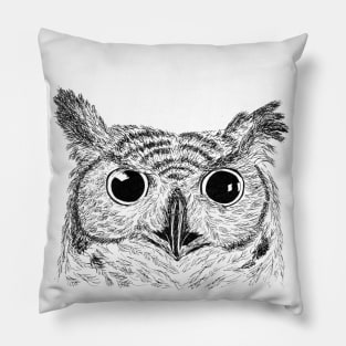 Hand Drawn Owl Pillow