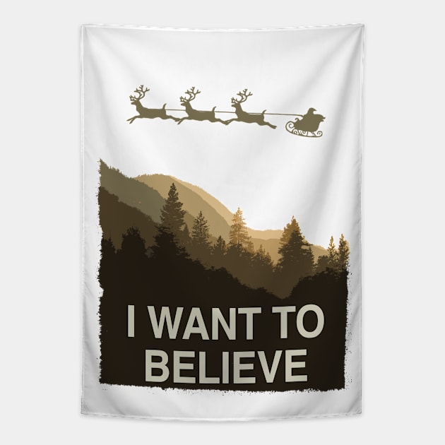 I want to believe in Christmas Card Tapestry by bullshirter