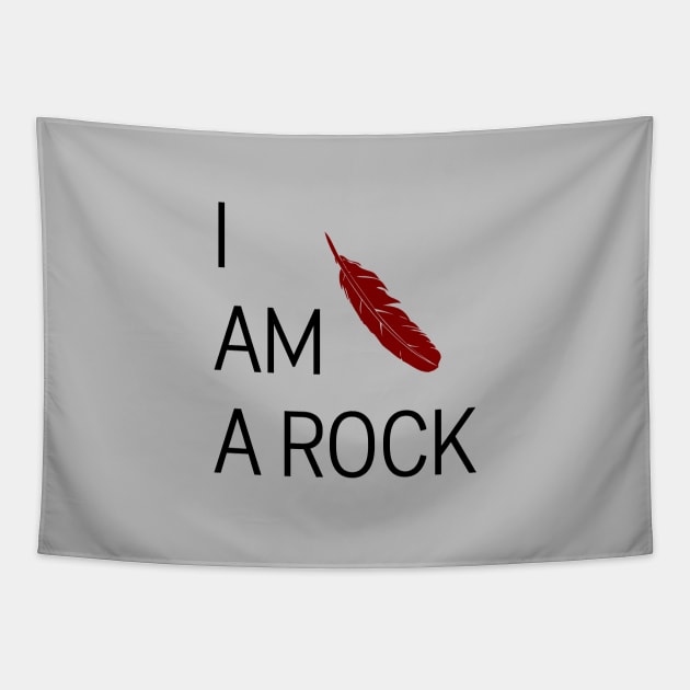 I Am A Rock, burgundy Tapestry by Perezzzoso