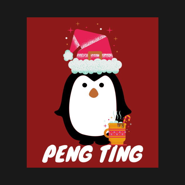 Peng ting christmas penguin British Slang by LukjanovArt