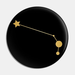 Aries Zodiac Constellation in Gold - Black Pin