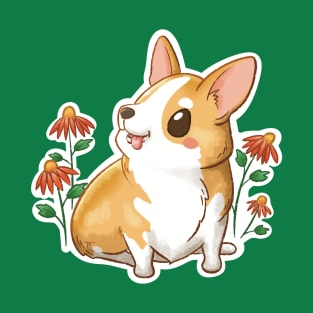 Corgi among the flowers T-Shirt