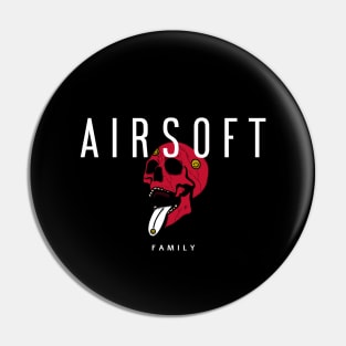 Airsoft Family - Cool Red Skull Pin