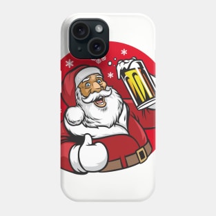 Merry Christmas Santa Grabbing Beer Jar Snowflakes Phone Case