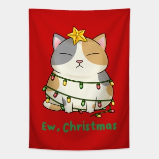 Ew Christmas Cute Calico Cat Christmas Tree Tapestry