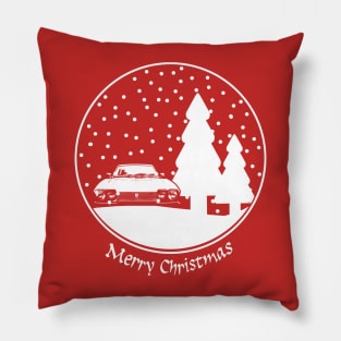 Reliant Scimitar British classic car Christmas snow globe Pillow