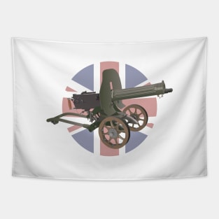 Maxim Gun with British Flag Tapestry